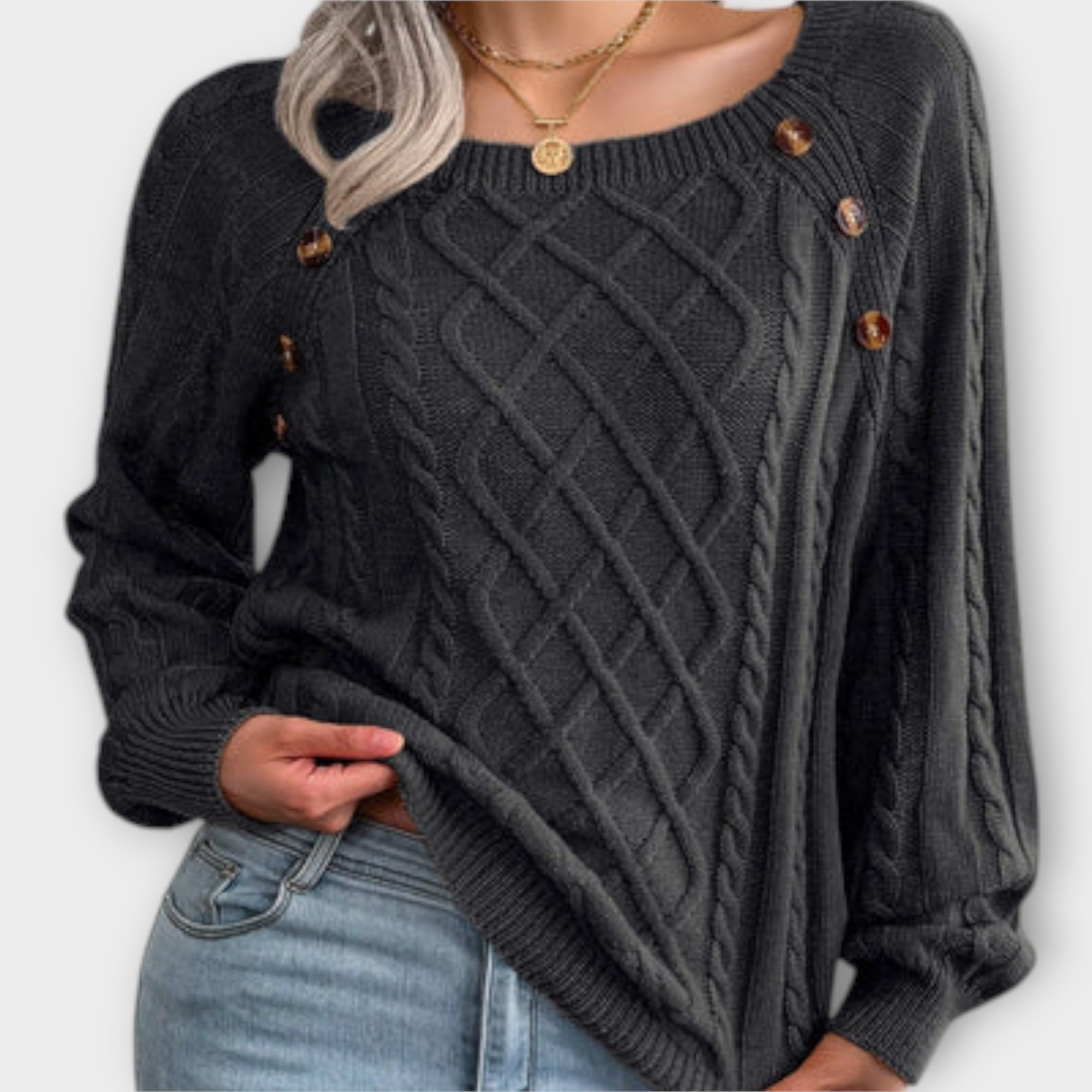 Malia - Knopfstrickpullover