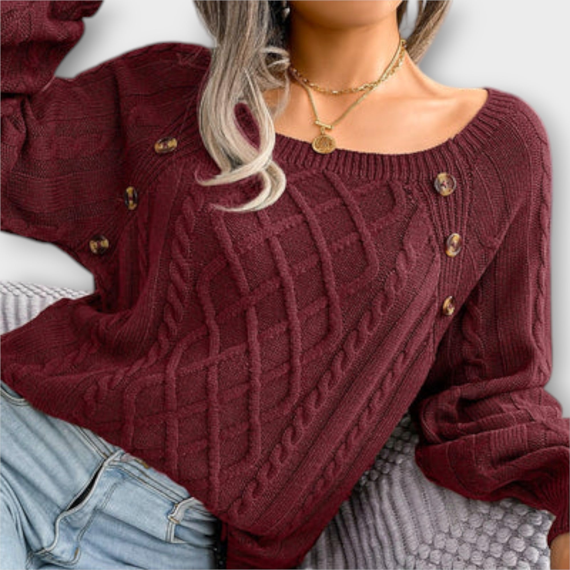 Malia - Knopfstrickpullover