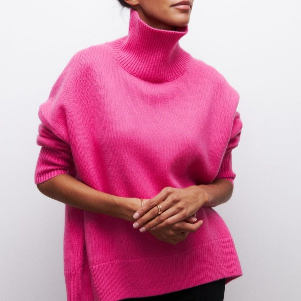Katrielle - Bequemer Hoher Kragen Pullover