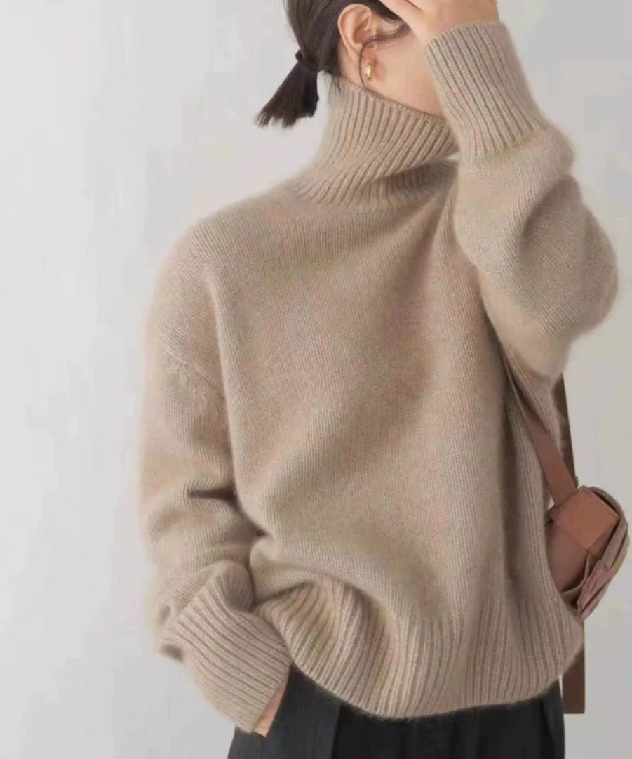 Zoey - Oversized Hoher Kragen Pullover
