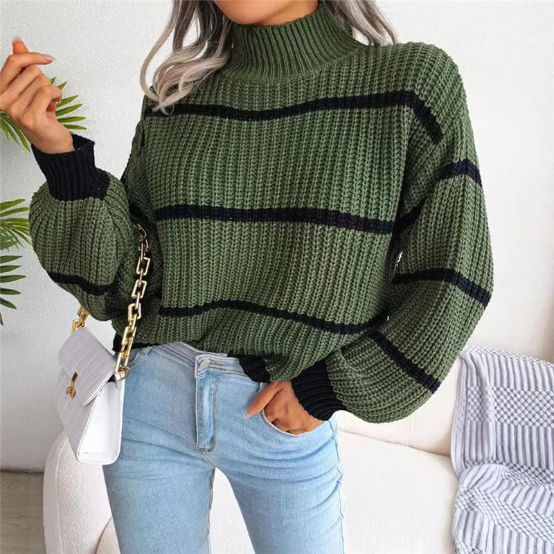 Sarah - Couture Pullover mit hohem Kragen