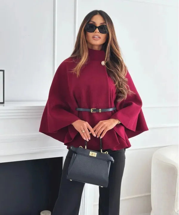 Amalia | Regular geschnittener Cashmere-Mantel mit verstellbarem Taillengürtel