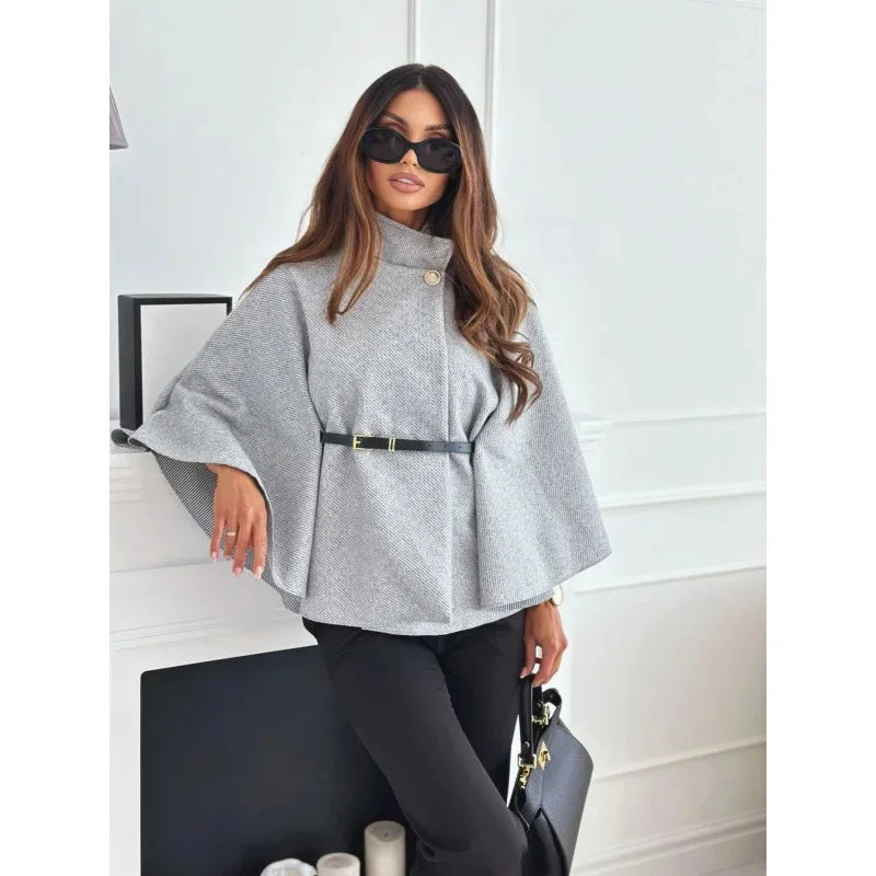 Amalia | Regular geschnittener Cashmere-Mantel mit verstellbarem Taillengürtel
