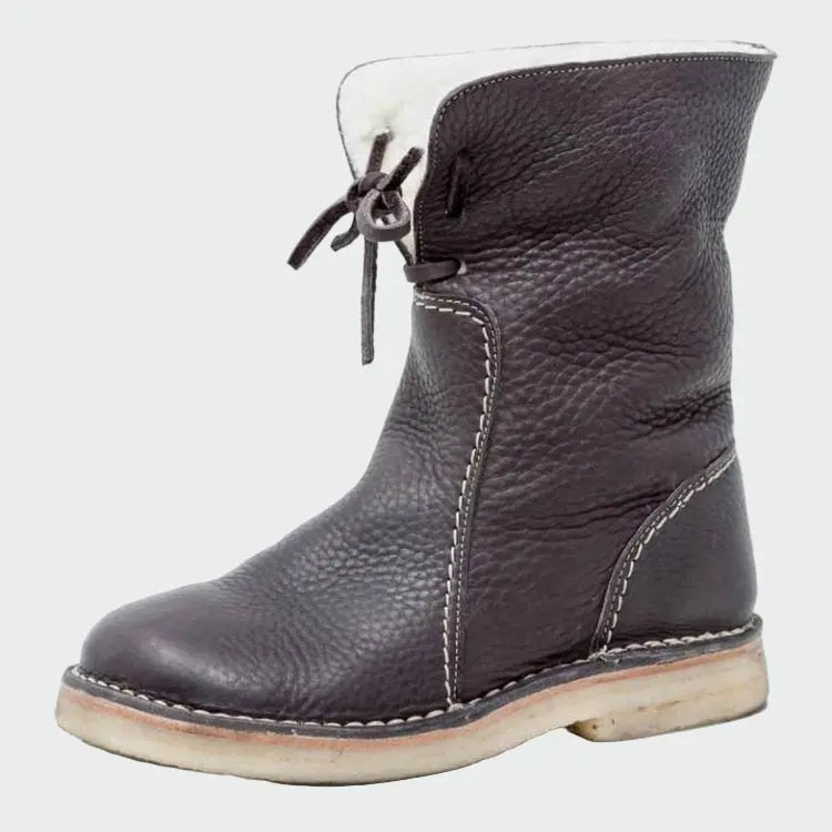 Wasserdichte Lederstiefel mit Wollfutter