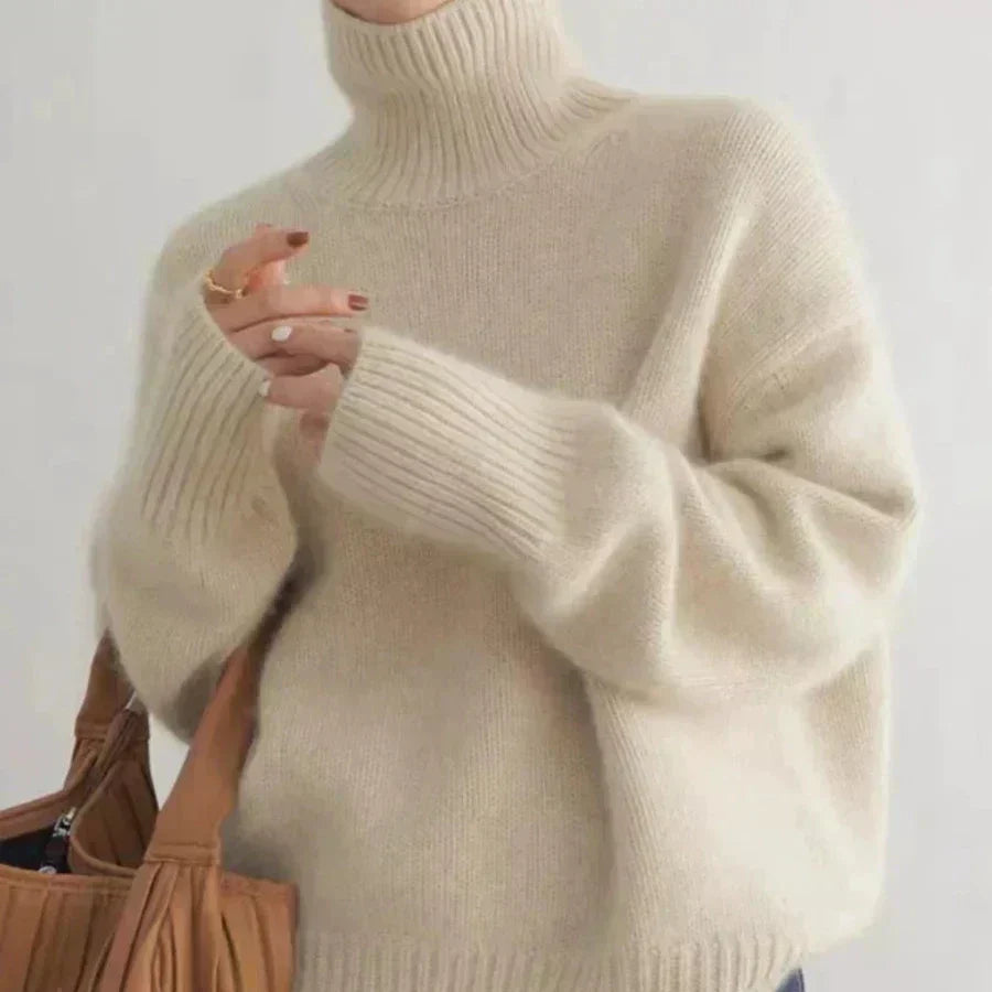 Zoey - Oversized Hoher Kragen Pullover