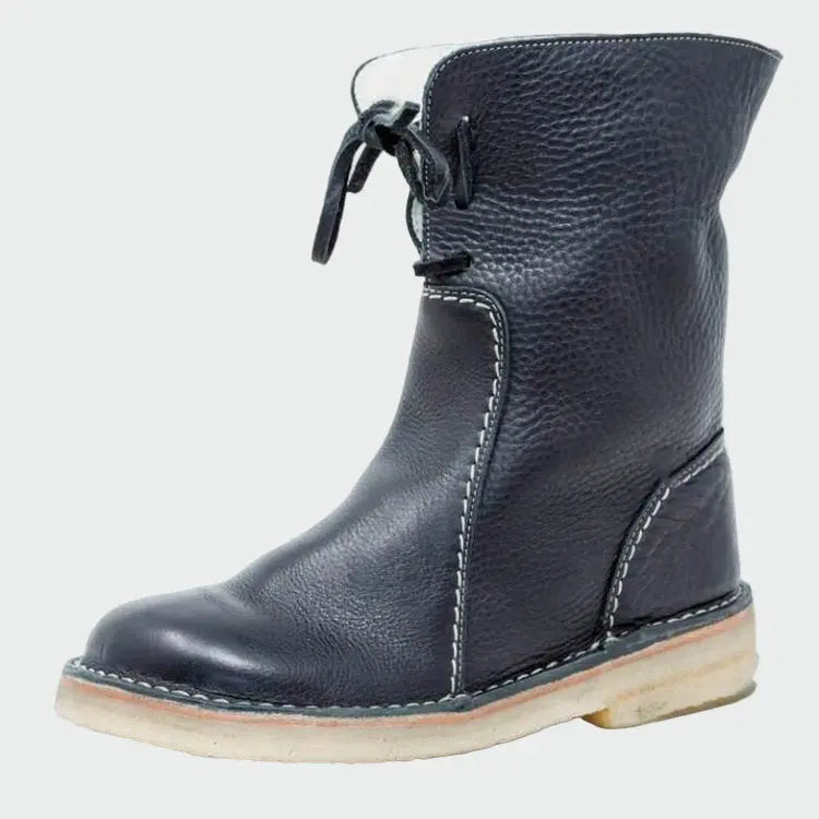 Wasserdichte Lederstiefel mit Wollfutter