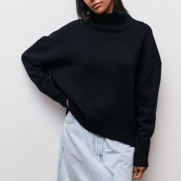 Katrielle - Bequemer Hoher Kragen Pullover