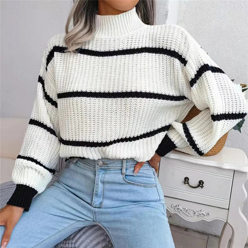 Sarah - Couture Pullover mit hohem Kragen