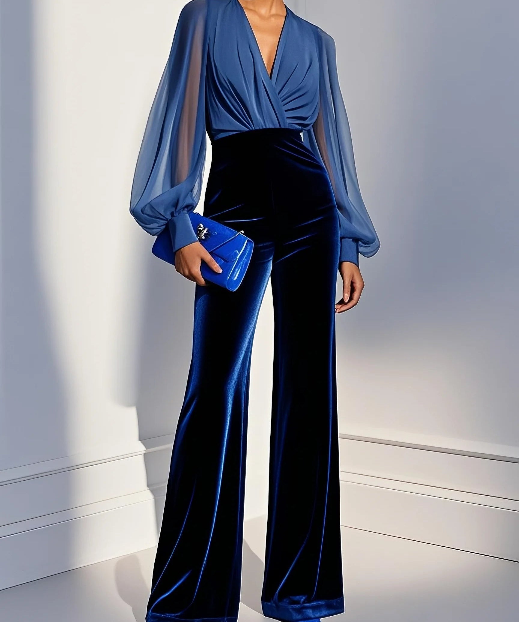 Carmen | Eleganter Jumpsuit mit V-Ausschnitt