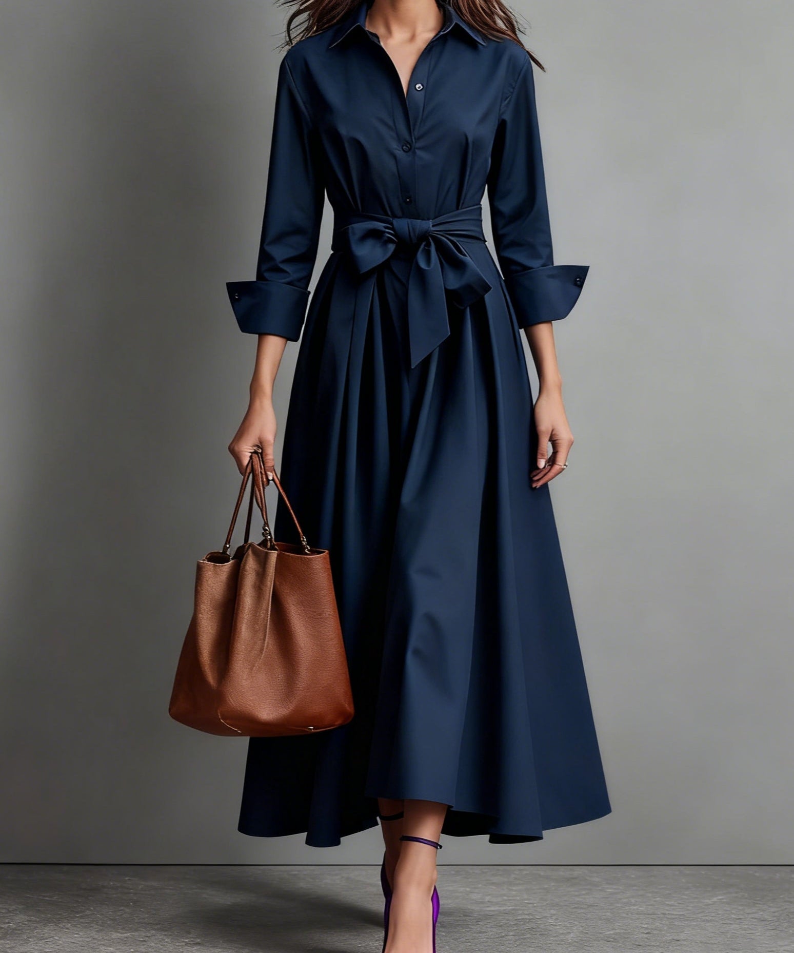 Carmen | Elegantes Maxikleid mit Schleifendetail
