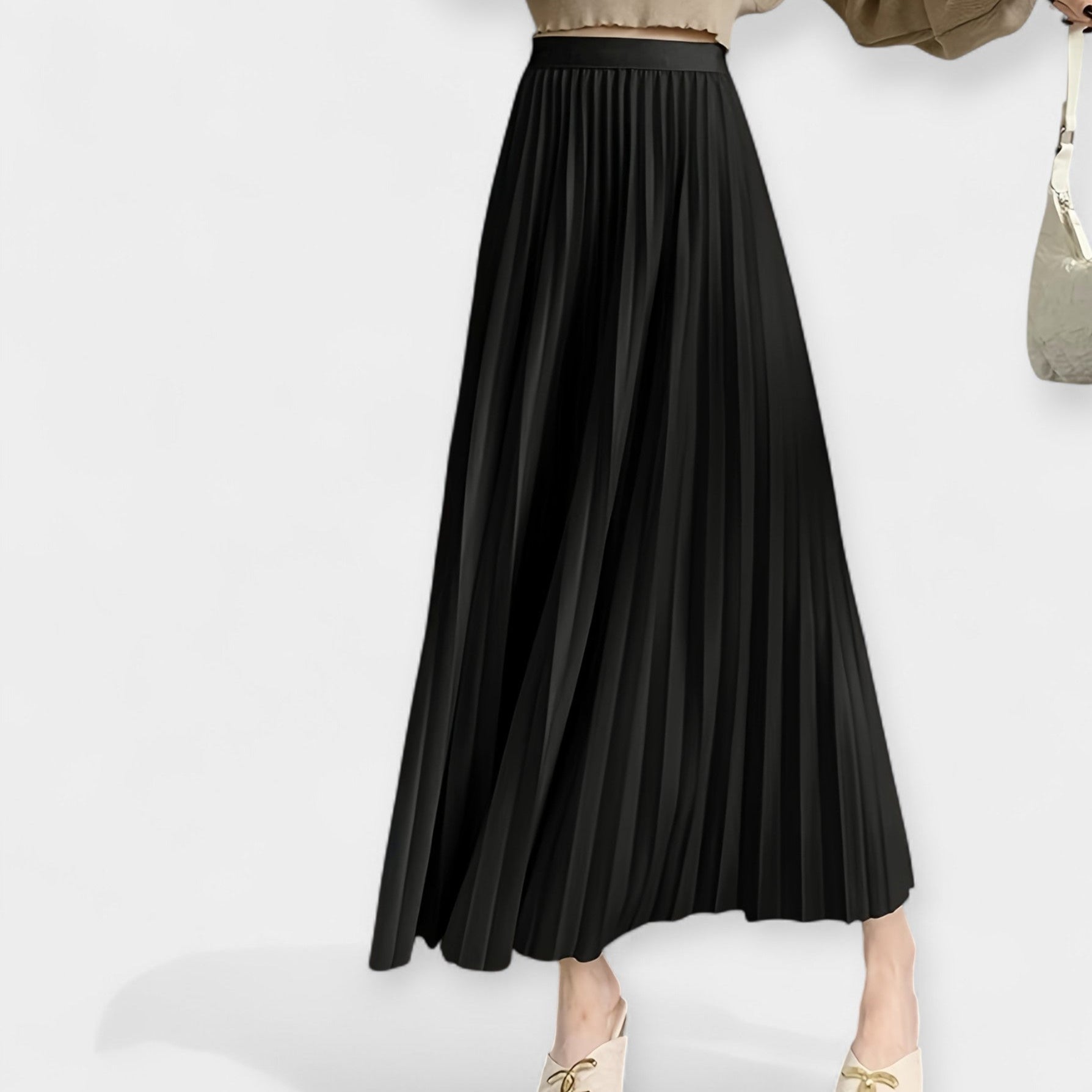Faltenrock aus Satin Maxi