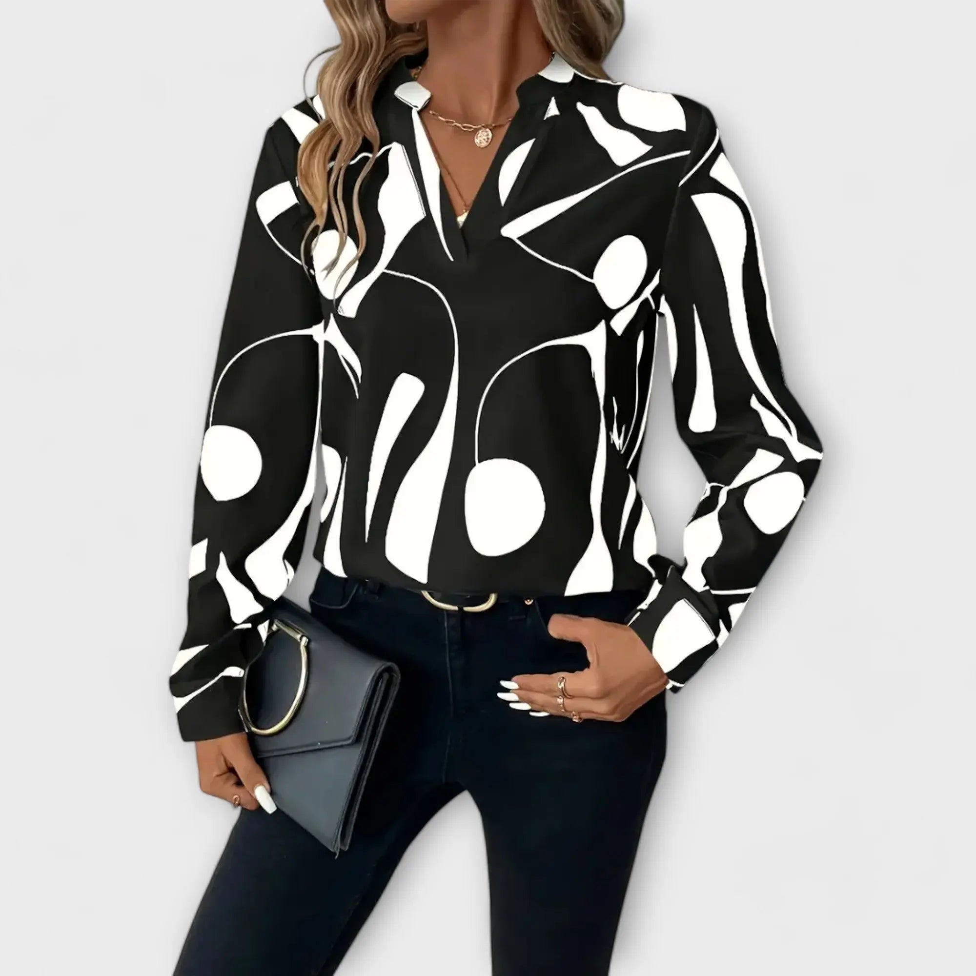 Beatriz | Elegante Bluse mit langen Ärmeln und V-Ausschnitt