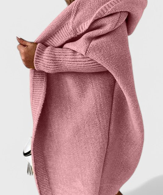 Übergroßer Kapuzenstrickcardigan