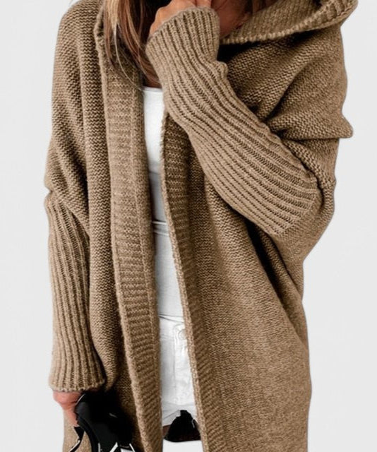 Übergroßer Kapuzenstrickcardigan