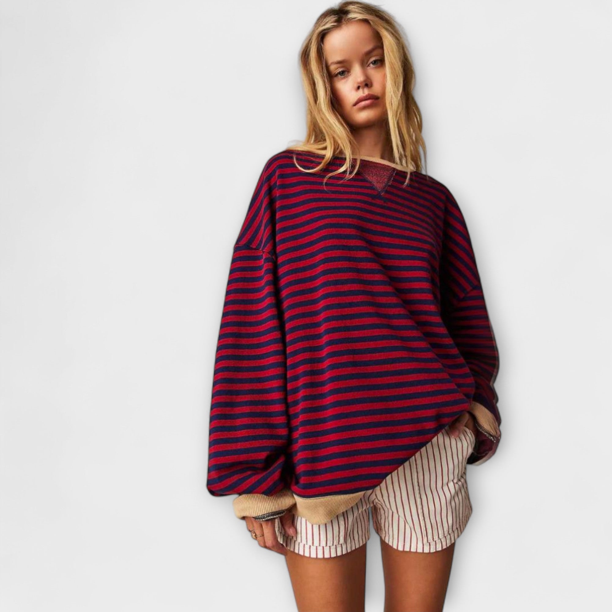 Mary - Übergroßer gestreifter Pullover
