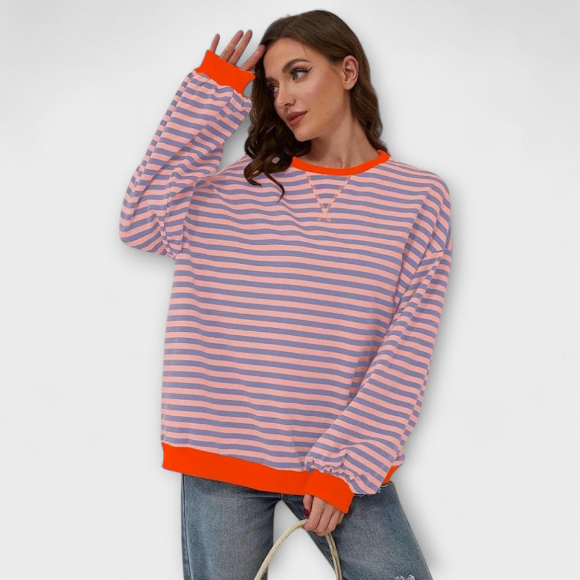 Mary - Übergroßer gestreifter Pullover