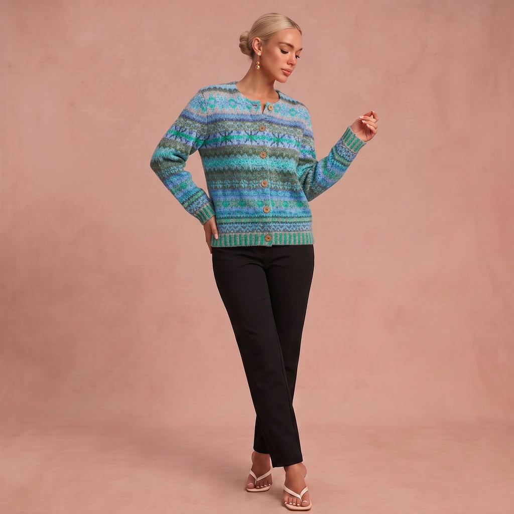 Monika | Cardigan mit Knöpfen – Blau – 1