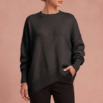 Essenz | Raffinierter Wollmischpullover – Schwarz – 4