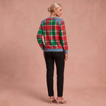 Annika | Pullover mit Denim-Details – Rot – 3
