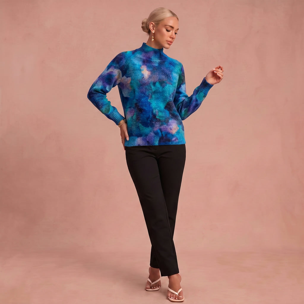 Katharina - Bequemer Pullover – Blau – 1