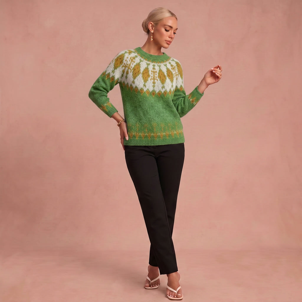 Karin - Lässiger und Bequemer Pullover – Grün – 1