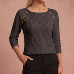 Lotta - Klassischer und Bequemer Pullover – Dunkelgrau – 4