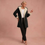 Astrid - Bequeme Jacke mit Fell – Schwarz – 1