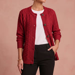 Senta | Gestrickte Strickjacke – Rot – 4