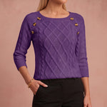 Lotta - Klassischer und Bequemer Pullover – Lila – 4