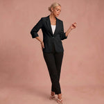 Moderner Linien Blazer – Schwarz – 1