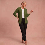 Anneliese | Kaschmir-Mischung Cardigan – Grün – 1