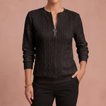 Marie-Luise - Vielseitiger Herbstpullover – Schwarz – 4