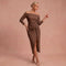 Henriette - Schickes Kleid mit schulterfreien Trägern – Braun – 1