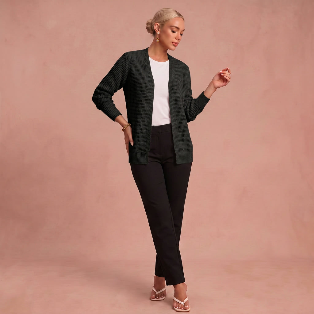 Anneliese | Kaschmir-Mischung Cardigan – Schwarz – 1