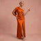 Senta | Maxi-Kleid Drapiert – Orange – 1