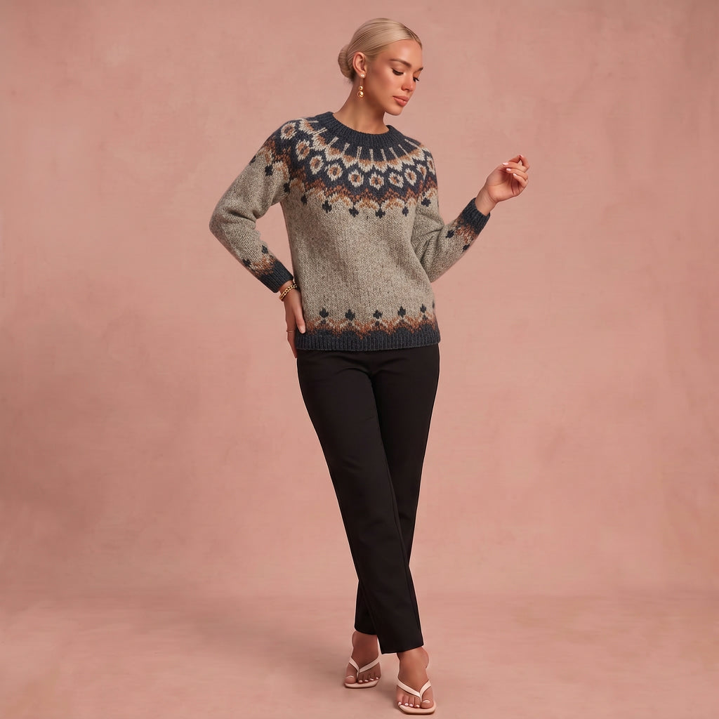 Karin - Lässiger und Bequemer Pullover – Beige – 1