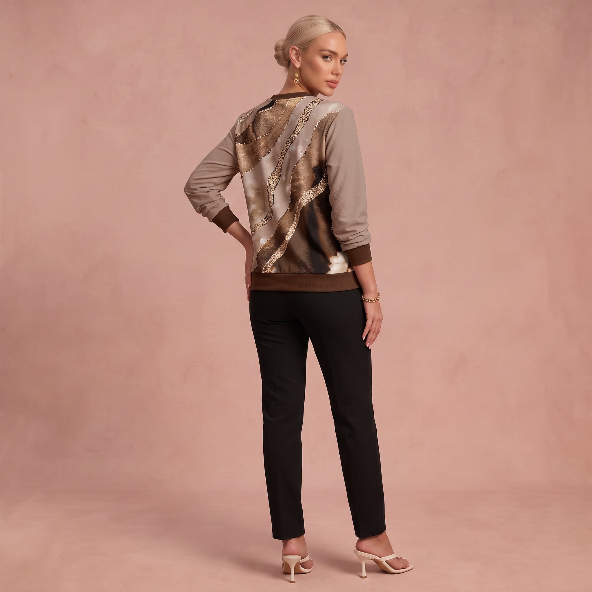Rosa Brisa – Sweatshirt mit Viertelreißverschluss – 2