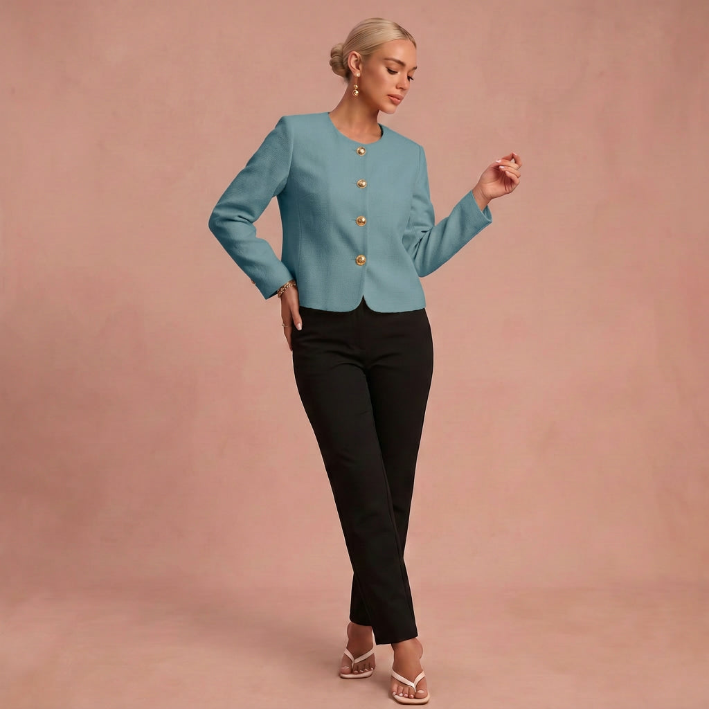 Eleganter Linienblazer – Blau – 1