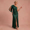 Senta | Maxi-Kleid Drapiert – Dunkelgrün – 1