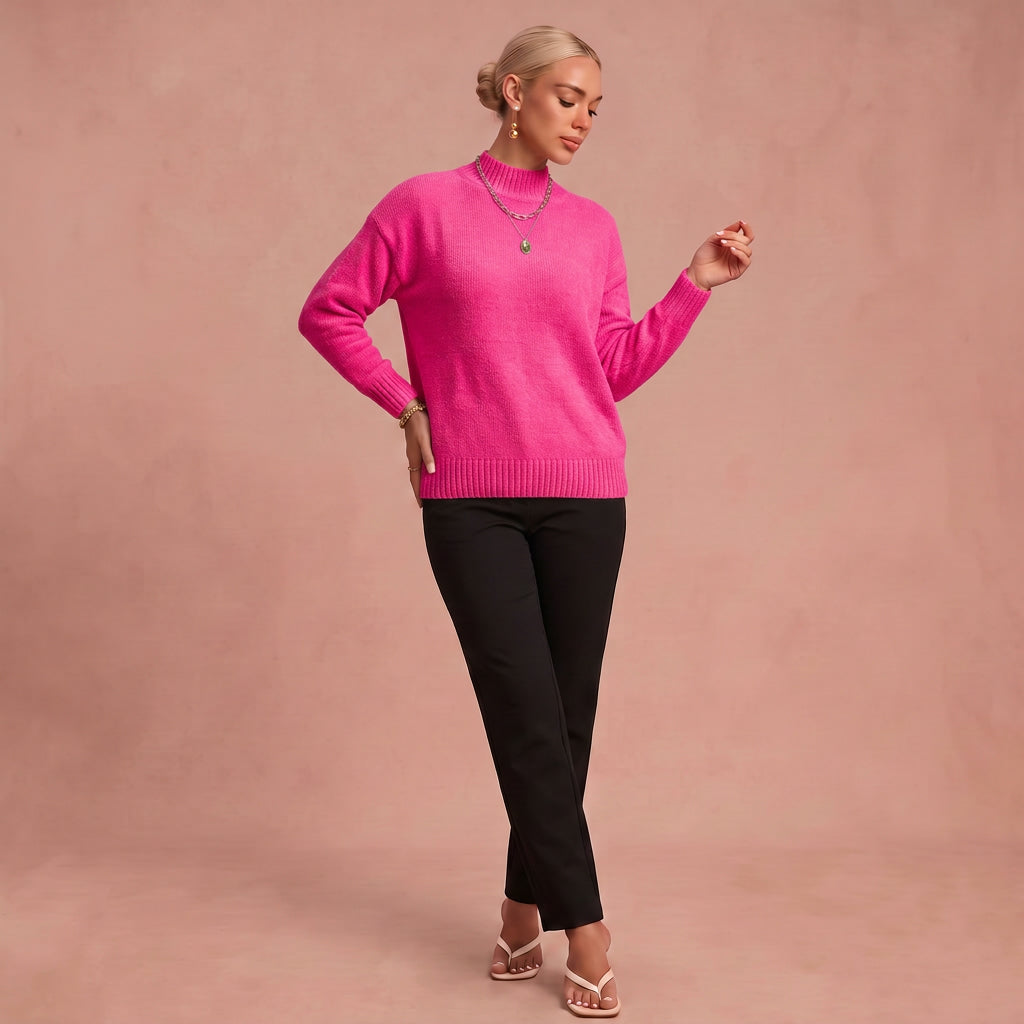 Christa – Gemütlicher Strickpullover – Rosa – 1