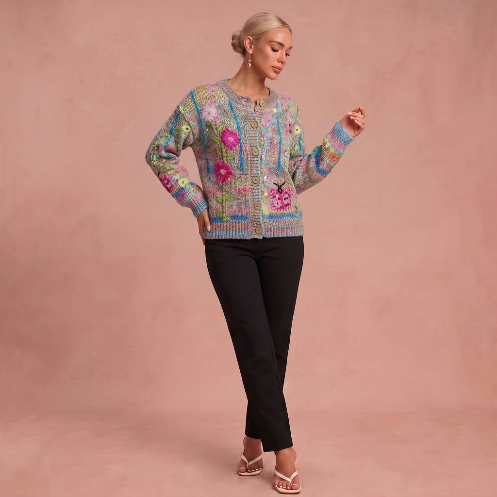 Monika | Cardigan mit Knöpfen – Bunt – 1