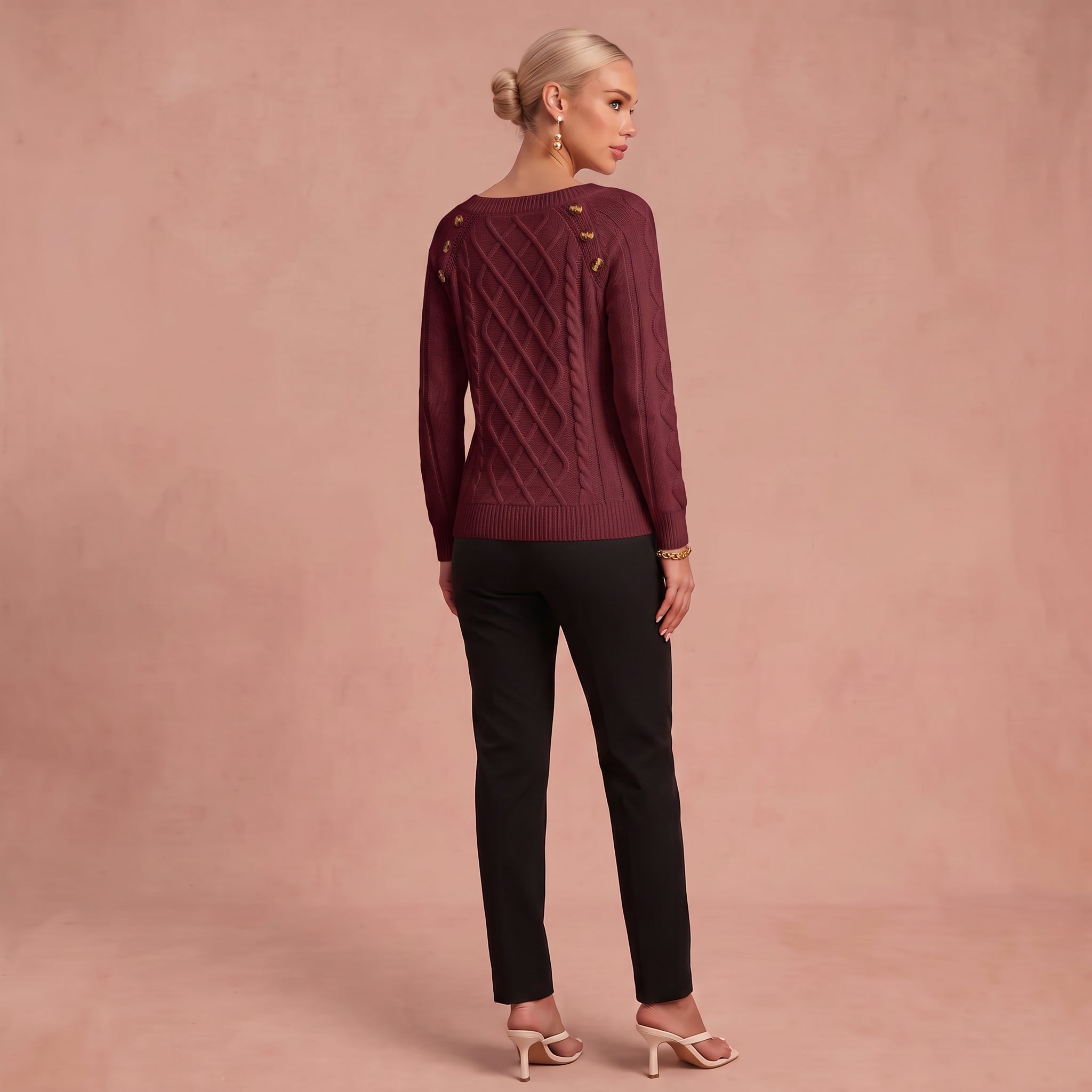 Lotta - Klassischer und Bequemer Pullover – Rot – 3