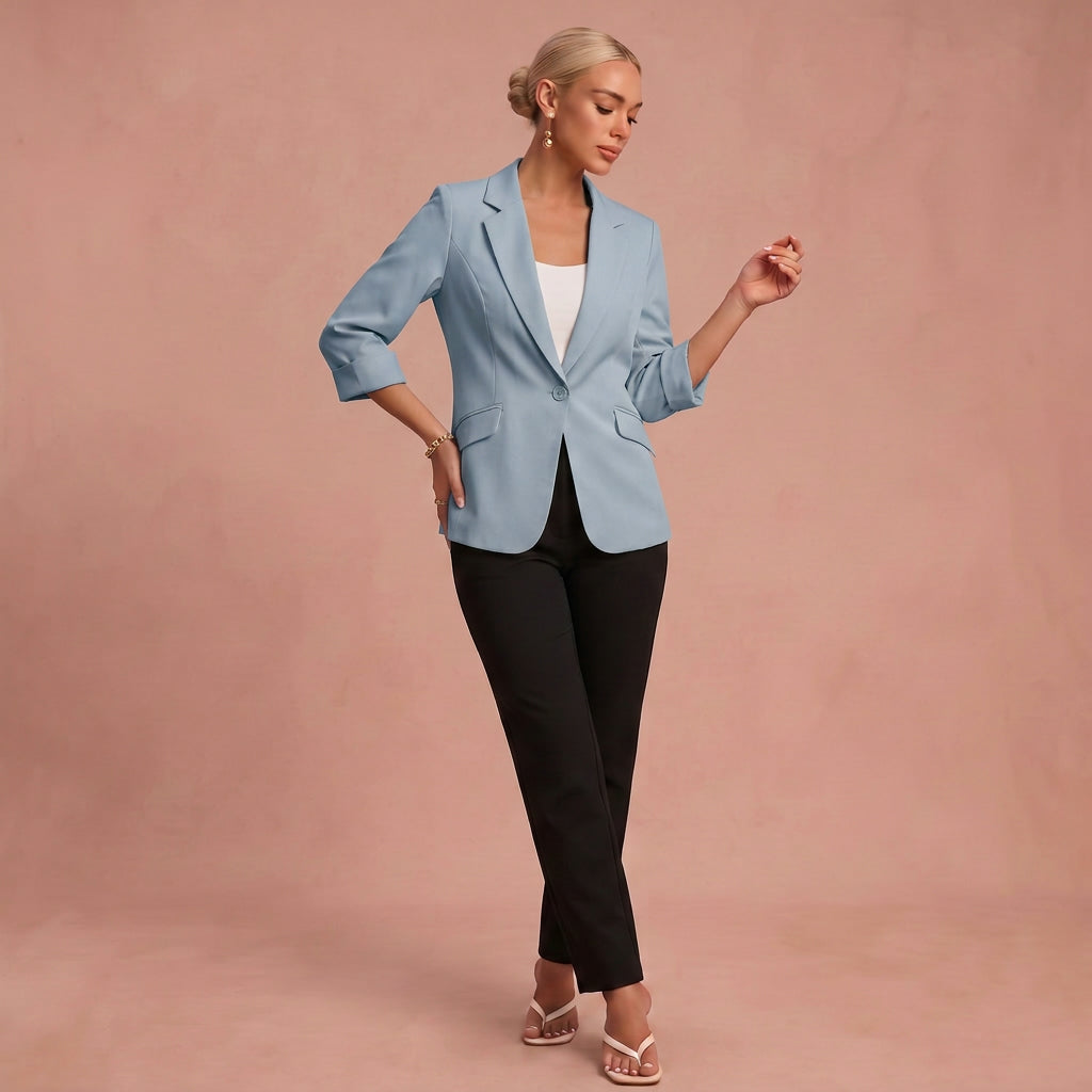 Moderner Linien Blazer – Blau – 1
