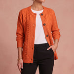 Senta | Gestrickte Strickjacke – Orange – 4
