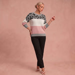 Emma - Casual Leopardenpullover – Rosa – 1