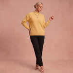 Christa – Gemütlicher Strickpullover – Gelb – 1