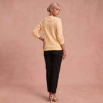 Kerstin - Damen Zip-Pullover mit Zopfmuster – Hellgelb – 2