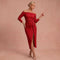 Henriette - Schickes Kleid mit schulterfreien Trägern – Rot – 1