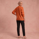 Senta | Gestrickte Strickjacke – Orange – 2