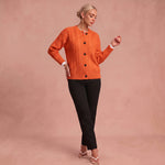 Senta | Gestrickte Strickjacke – Orange – 1